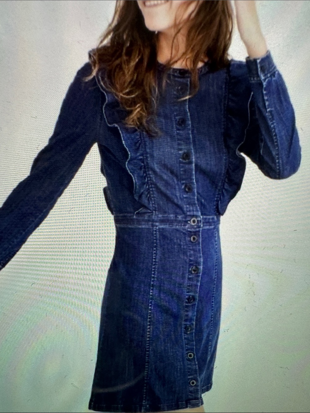 Madewell Dark Blue Denim Button-Down Mini Dress